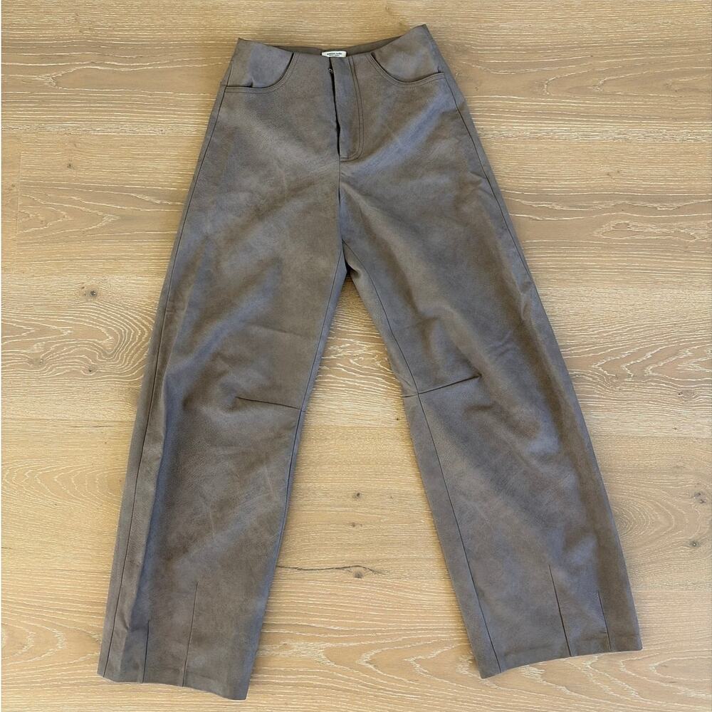 Mistress Rocks Balloon Pants Faux Leather Size XS Mocha Brown